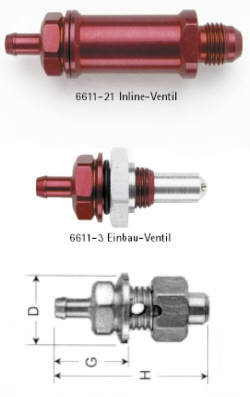 Tankventile Inline Einbau